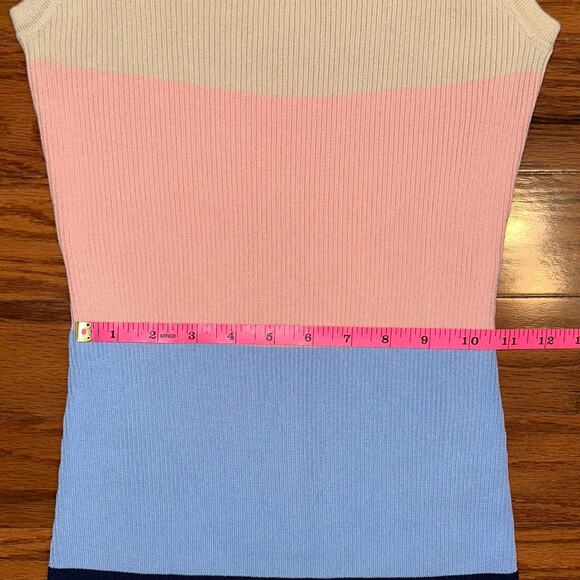 Storia Multi Color Striped Ribbed Bodycon Mini Dress Size Small - Picture 12 of 14